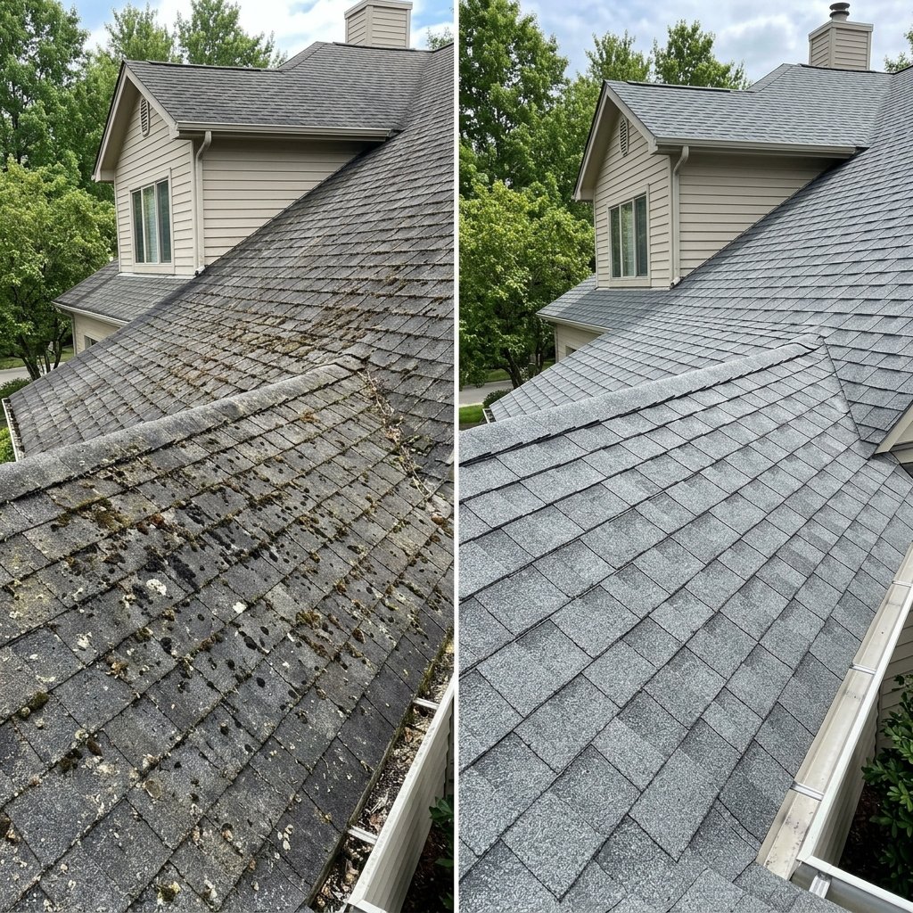 Roof Cleaning Before/After